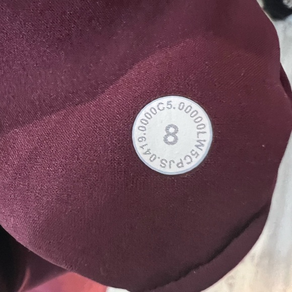 Lululemon‎ Jogger Warm Up Pants Burgundy Size 8 - Picture 9 of 9